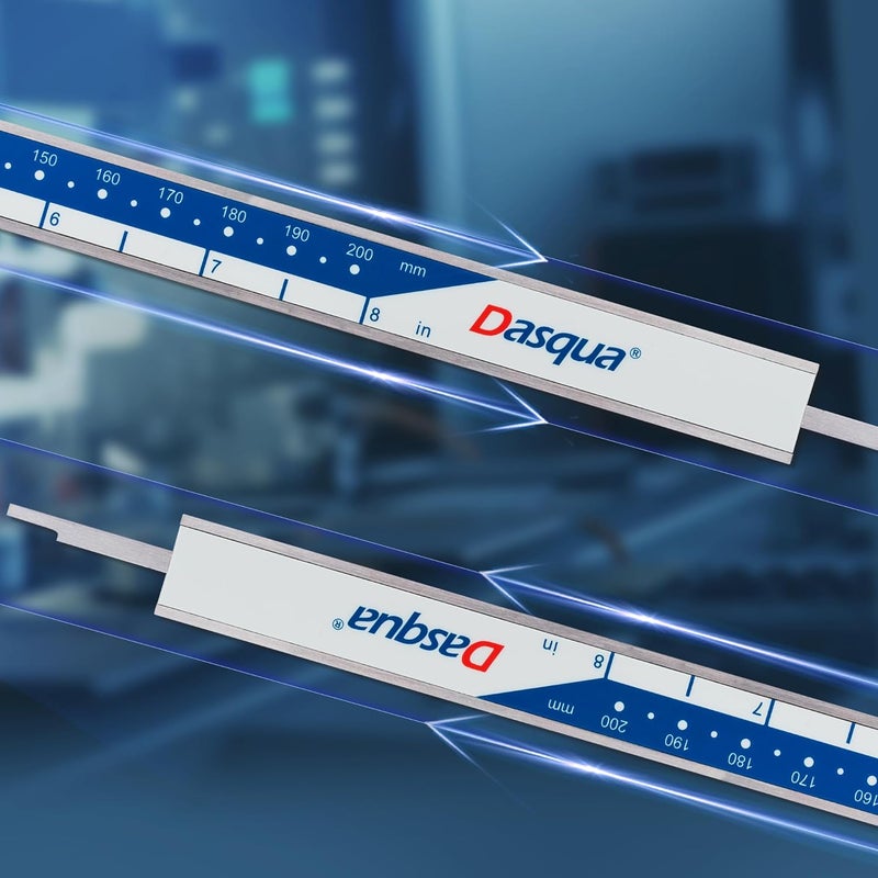 Dasqua Digital Caliper 8", IP54 Stainless Steel Water Resistant Caliper with Large LCD Display and Storage Case, Easy Switch Between Inch/Metric/Fraction, Accuracy 0.001'', Precision Measuring Tool - Image 4
